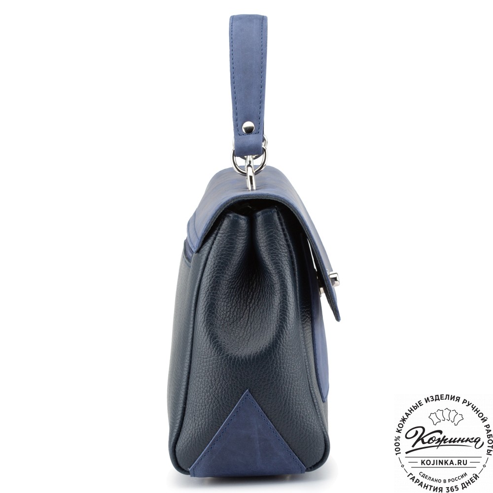 Женская кожаная сумка "Эстель" (синяя)