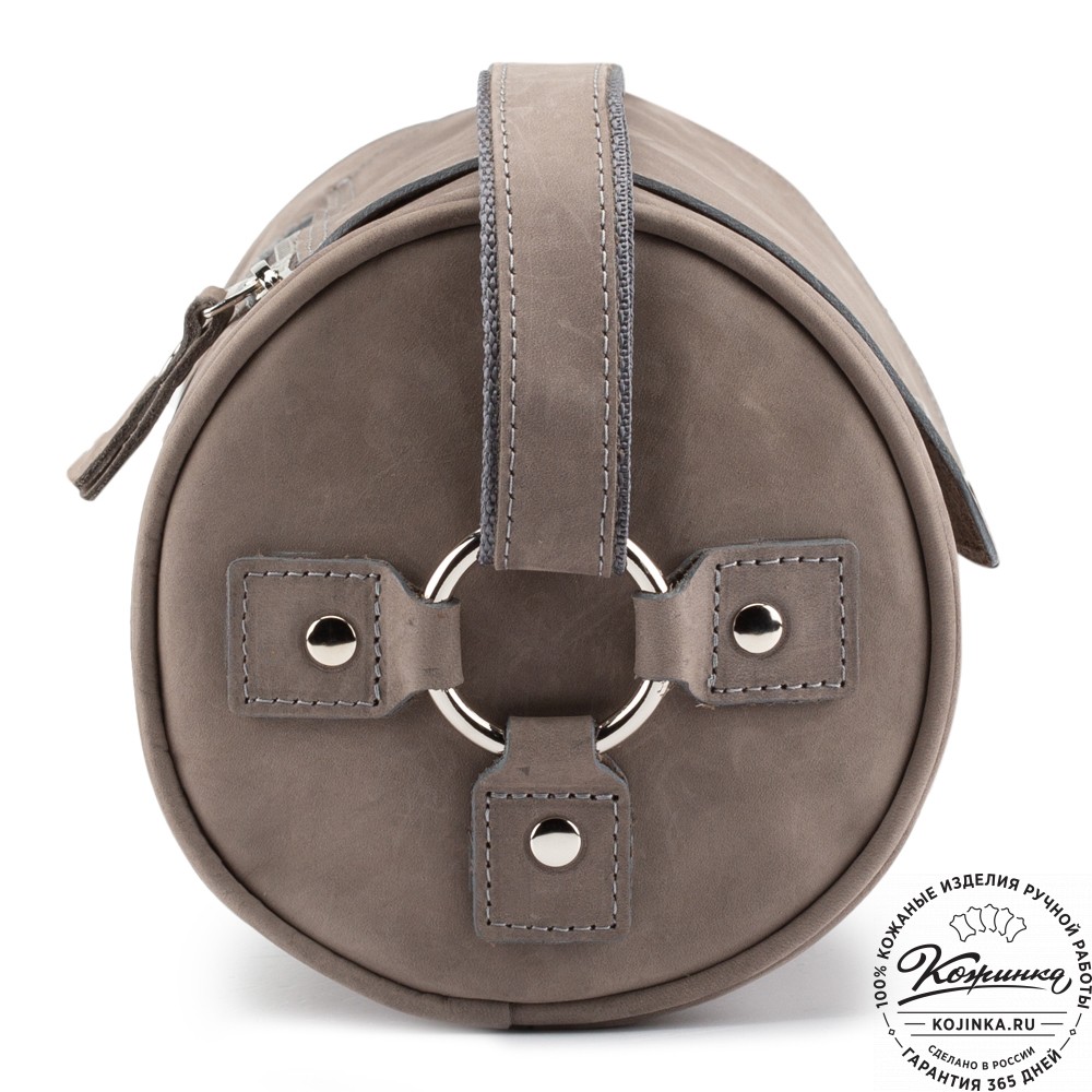 Кожаная сумка "Джерри" (серый крейзи)