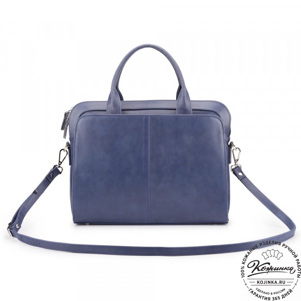 Женская кожаная сумка "Батерфляй" (синяя гладкая кожа). фото 1