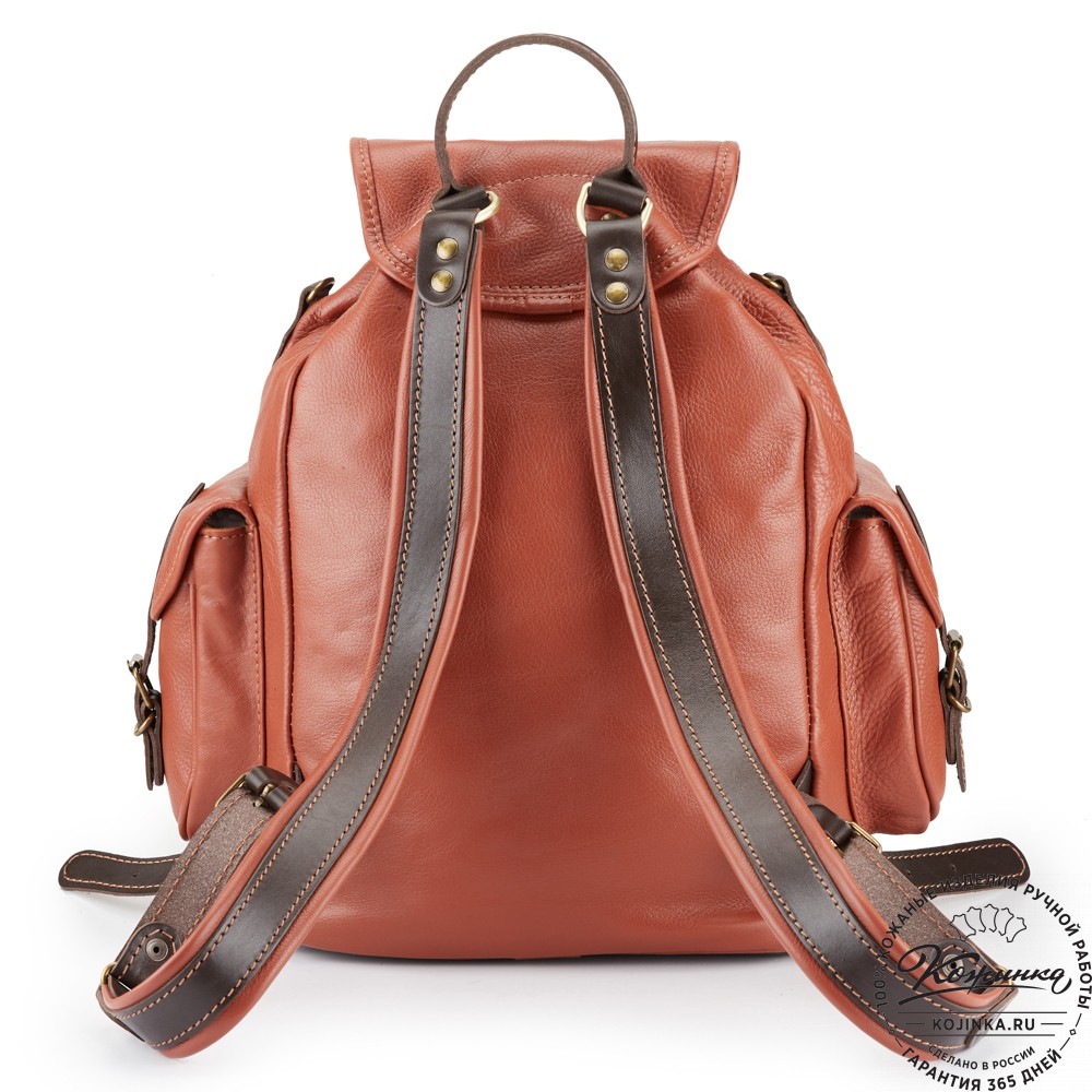 Кожаный рюкзак "Мидл" (коричневый)