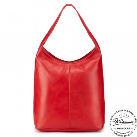 Женская кожаная сумка "Винтаж" (красная) 