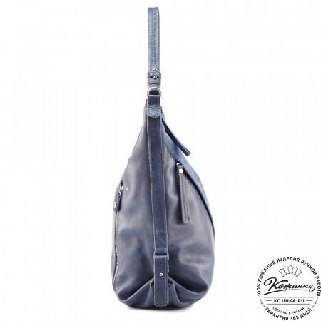 Женская кожаная сумка "Эмилия" (синяя)
