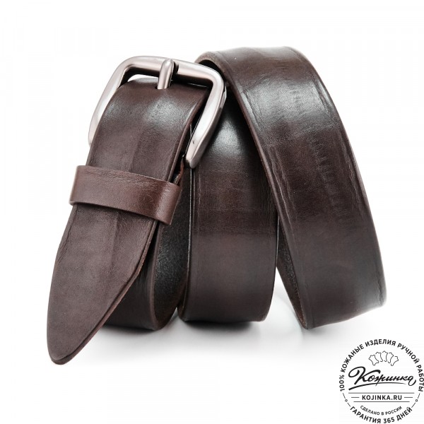 Кожаный ремень "Варяг" (коричневый). фото 1