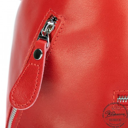 Кожаный рюкзак "Беатрис" (красный)