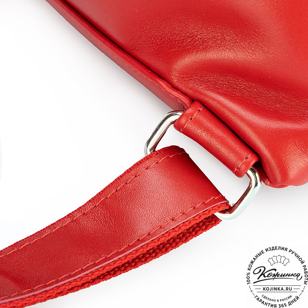 Кожаный рюкзак "Беатрис" (красный)