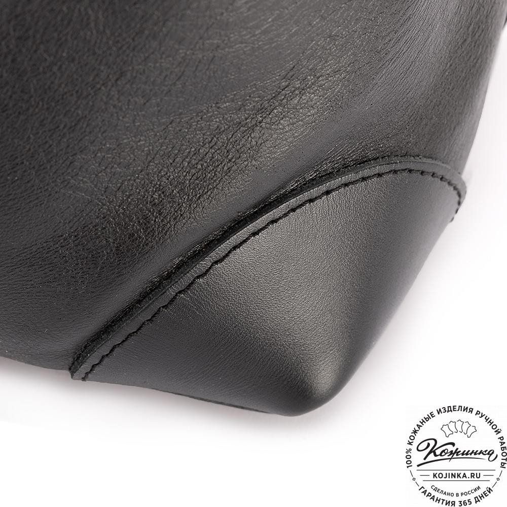 Кожаная дорожная сумка "Мегаполис" (чёрная)