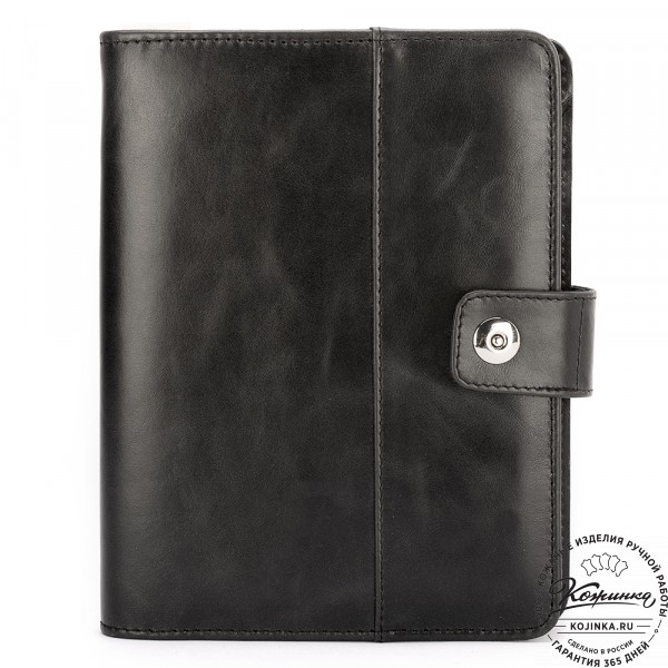 Кожаный ежедневник "Монблан" (чёрный антик). фото 1