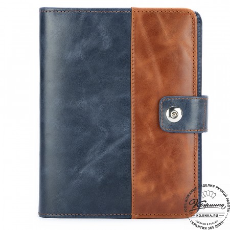 Кожаный ежедневник "Монблан" (синий антик)