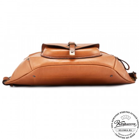 Кожаная нагрудная сумка "Слэш" (коричневая)