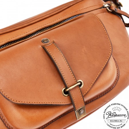 Кожаная нагрудная сумка "Слэш" (коричневая)