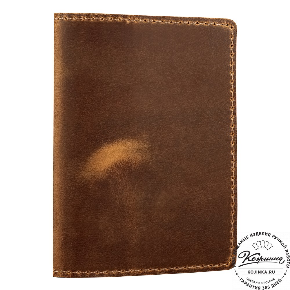 Кожаная обложка на паспорт "Будапешт" (коричневый крейзи)