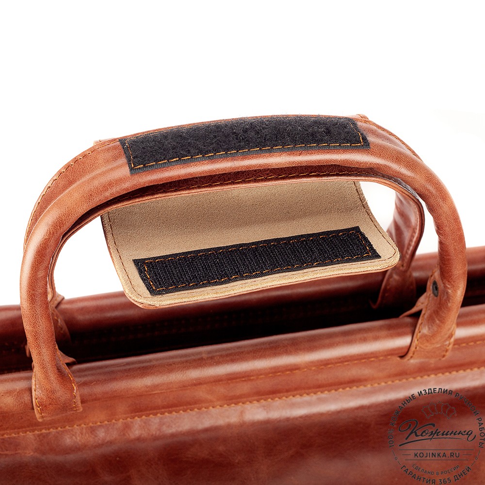 Кожаный дорожный саквояж "Гарри" (рыжий антик)
