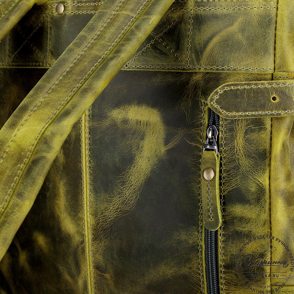 Кожаный рюкзак "Индиго" (лимон крейзи)