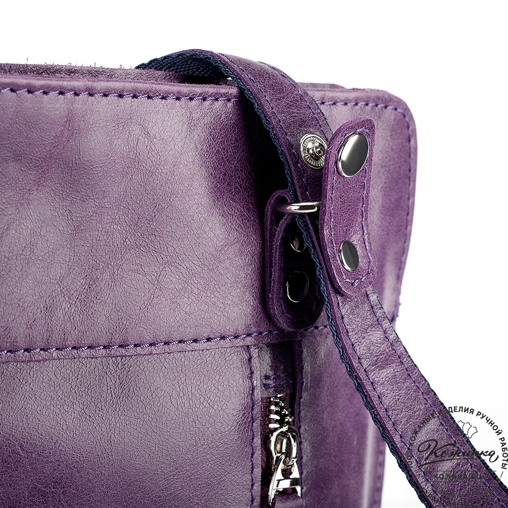 Женский кожаный рюкзак "Салоники" (сирень)