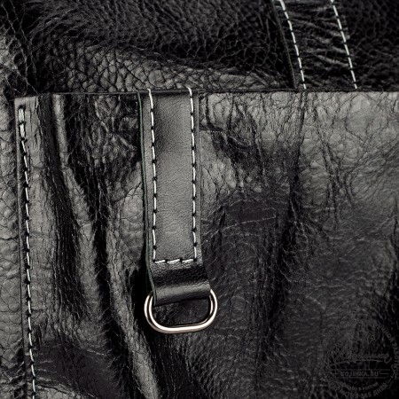 Кожаная деловая сумка "Стюарт" (глянец чёрный)