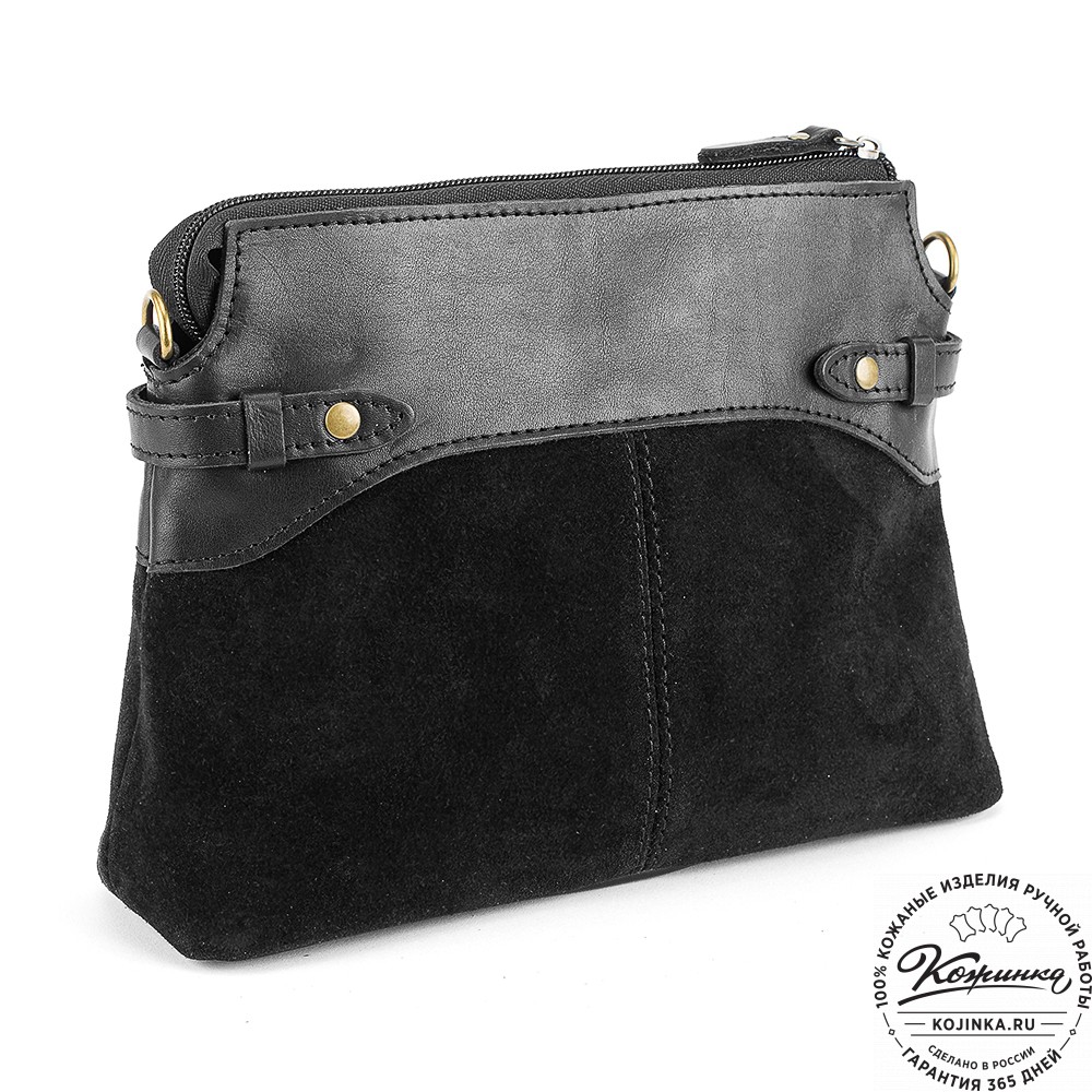 Женская кожаная сумка "Ариэль" (чёрная)