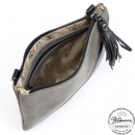 Женская кожаная сумка "Шарлота" (серая)