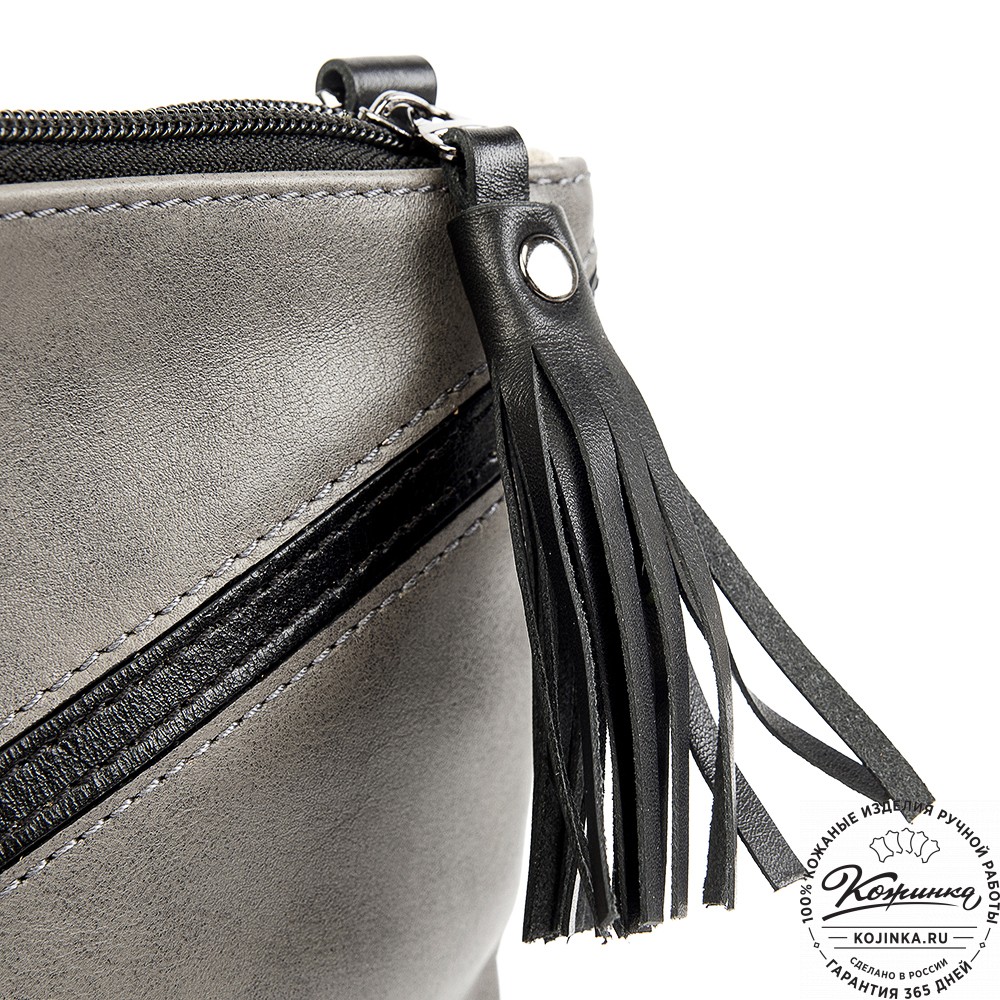 Женская кожаная сумка "Шарлота" (серая)