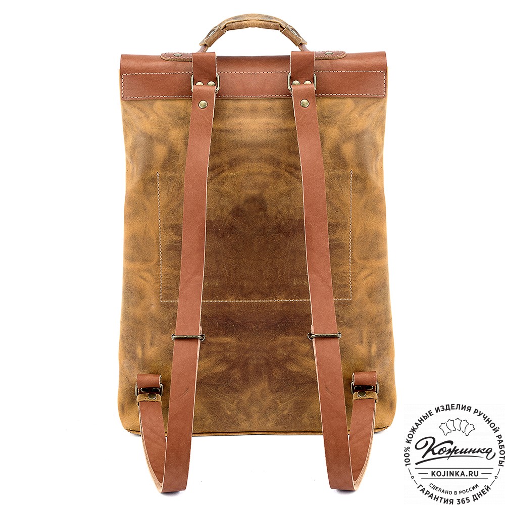 Кожаный рюкзак "Спэйс" (рыжий крейзи)
