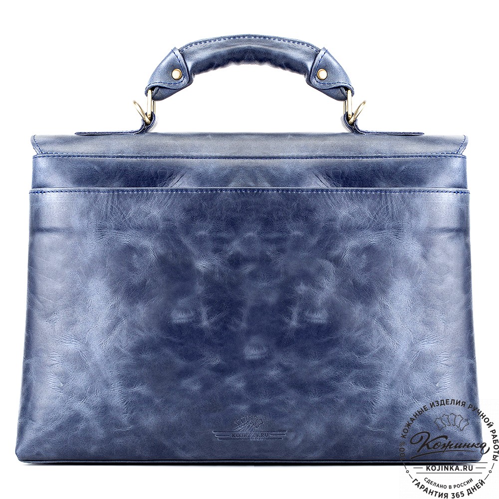 Кожаный портфель "Александрия" (синий антик)