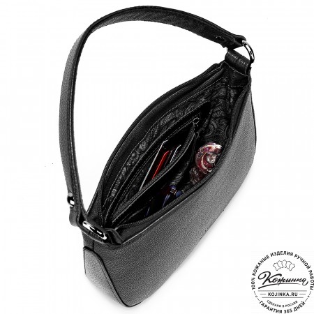 Женская кожаная сумка "Каролина" (чёрная)
