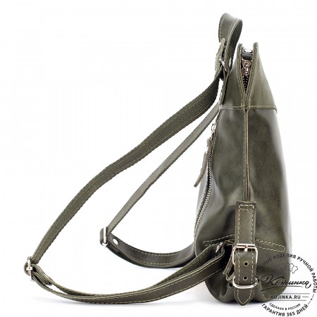 Женский кожаный рюкзак "Салоники" (хаки)