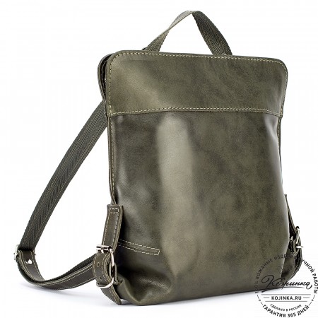 Женский кожаный рюкзак "Салоники" (хаки)