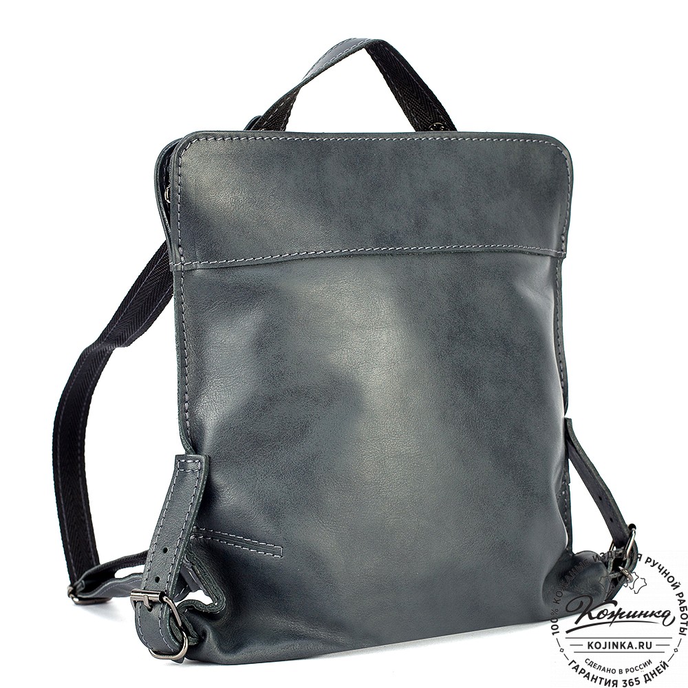 Женский кожаный рюкзак "Салоники" (серый)