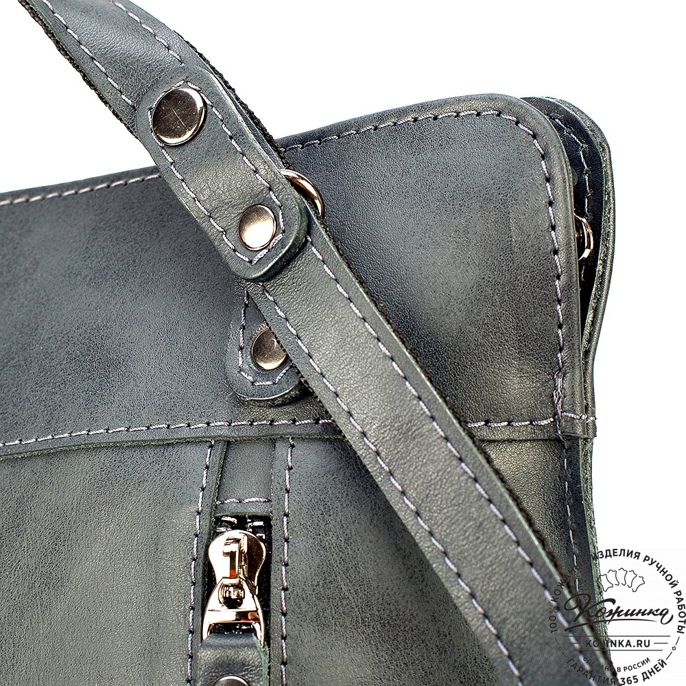 Женский кожаный рюкзак "Салоники" (серый)