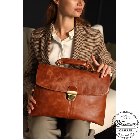 Кожаный портфель "Александрия" (бордо антик)