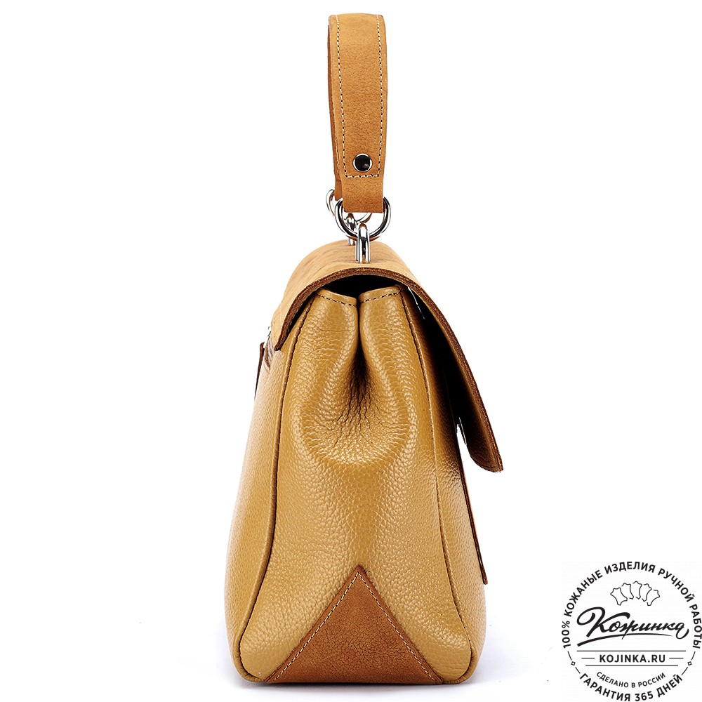 Женская кожаная сумка "Эстель" (охра)