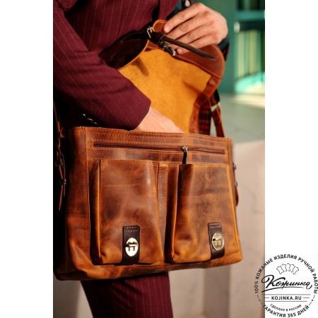 Кожаная сумка "Форман" (коричневый эксклюзив)