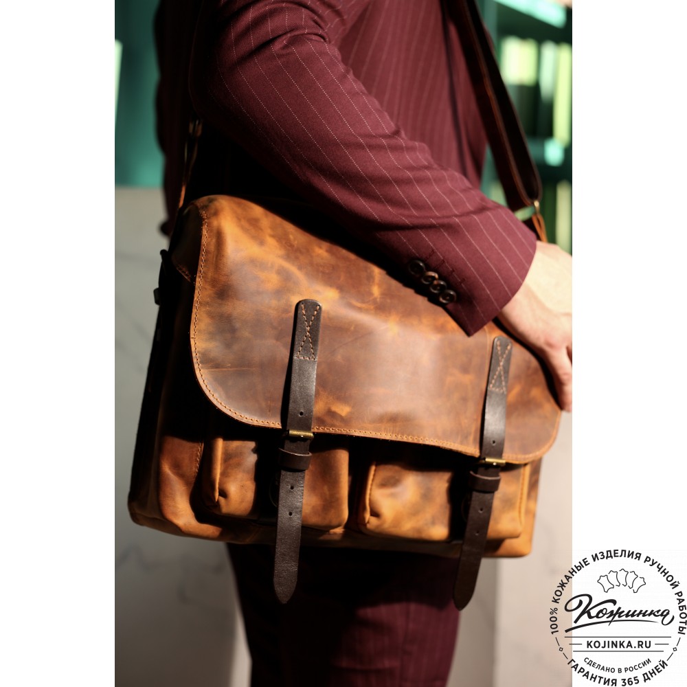 Кожаная сумка "Форман" (коричневый эксклюзив)