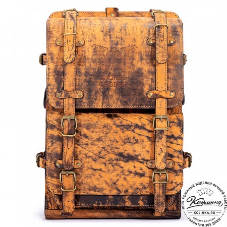 Мужской кожаный рюкзак "Легион" (старение рыжее)