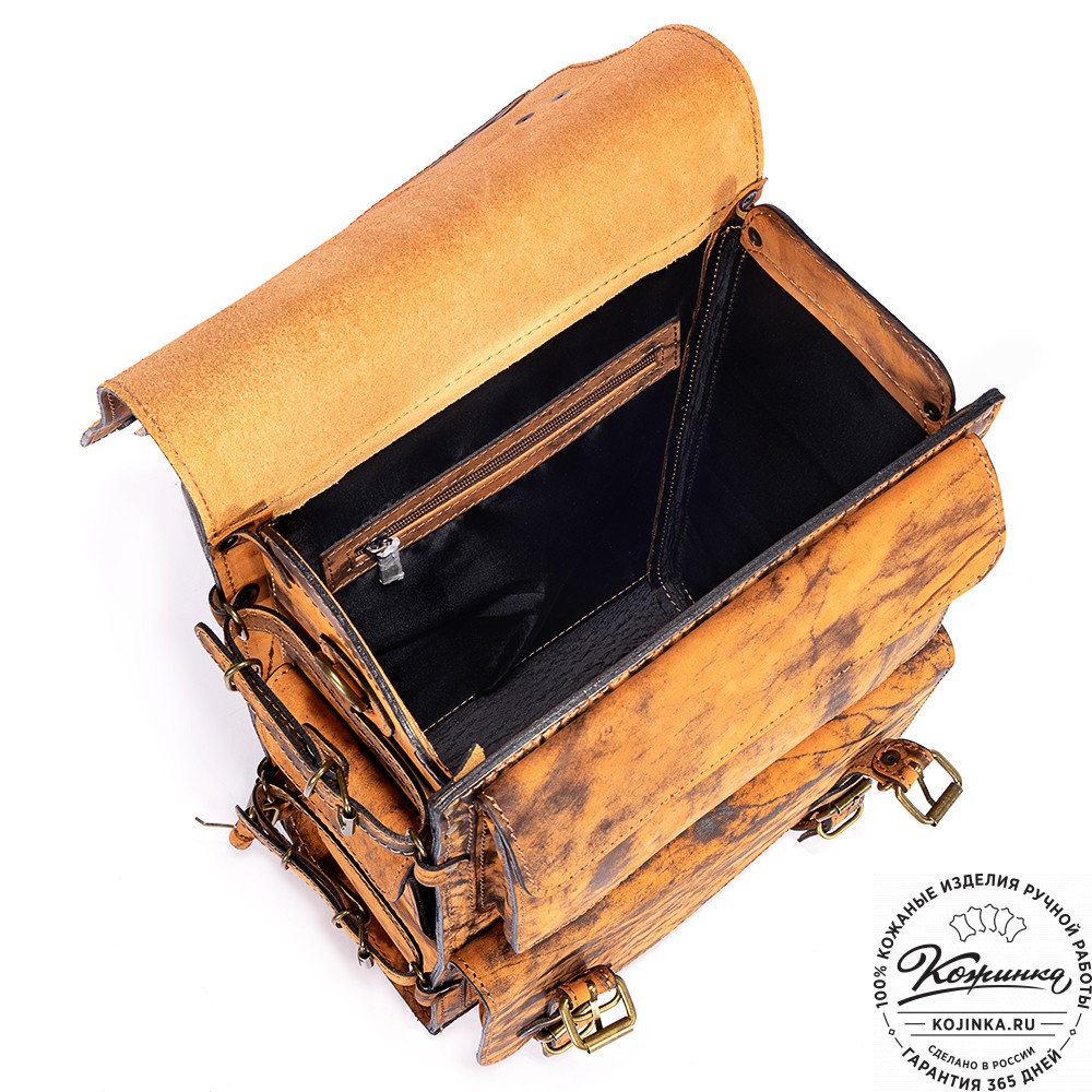 Мужской кожаный рюкзак "Легион" (старение рыжее)