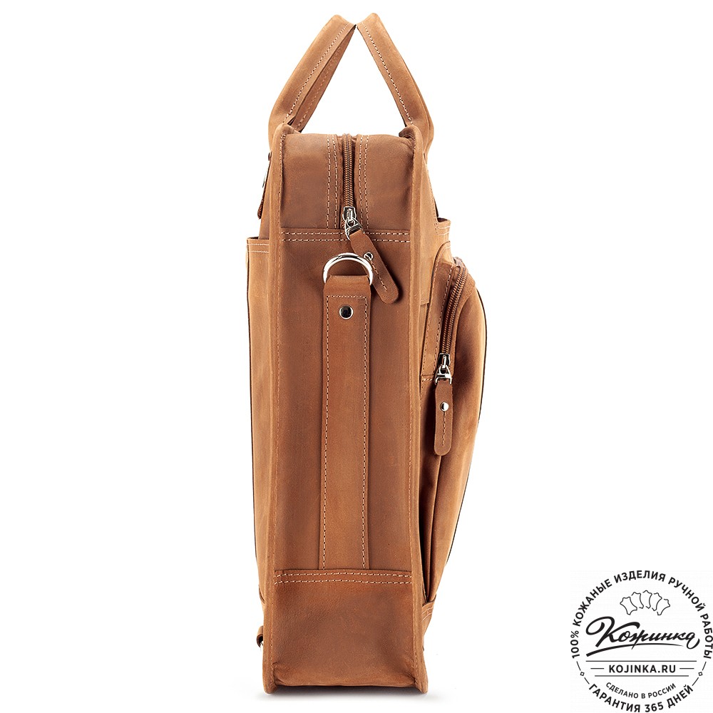 Кожаный рюкзак-сумка "Майкл" (коричневый крейзи)