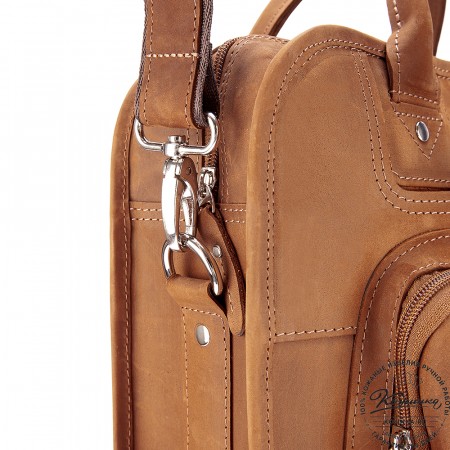 Кожаный рюкзак-сумка "Майкл" (коричневый крейзи)
