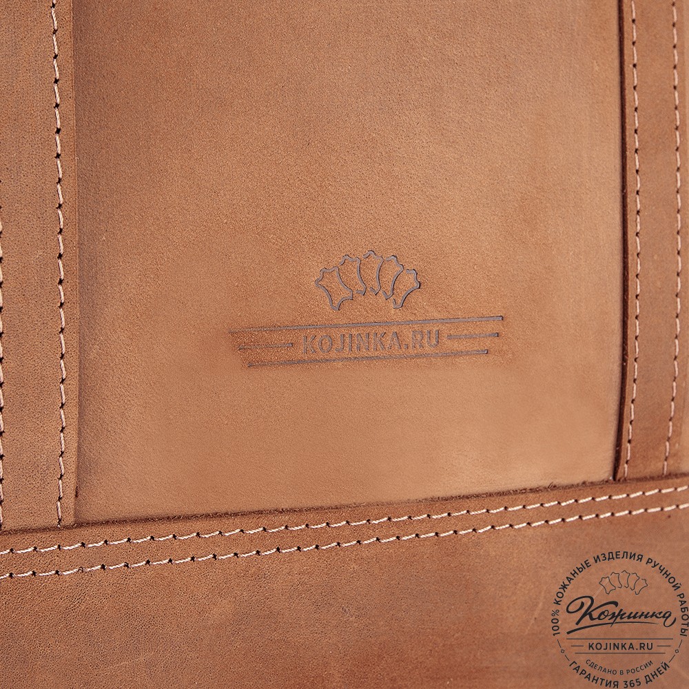 Кожаный рюкзак-сумка "Майкл" (коричневый крейзи)