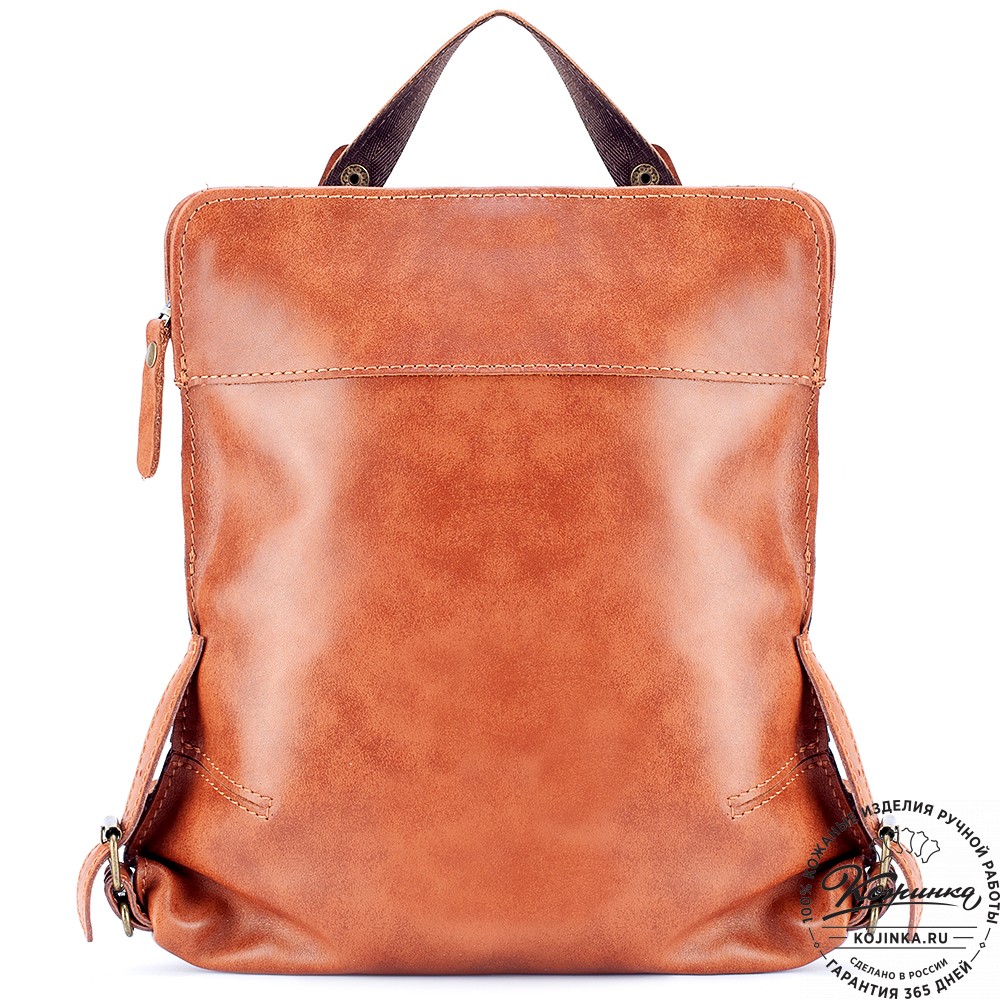 Женский кожаный рюкзак "Салоники" (рыжий)