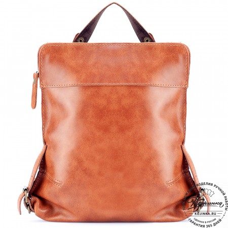 Женский кожаный рюкзак "Салоники" (рыжий)