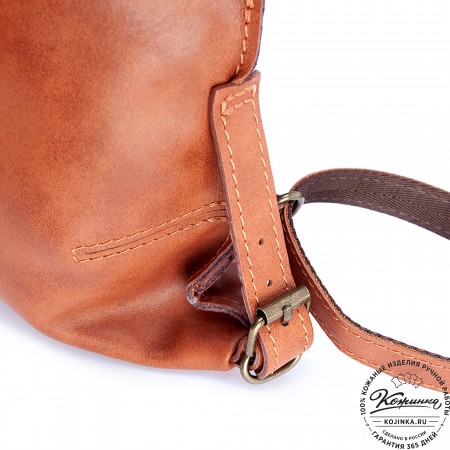 Женский кожаный рюкзак "Салоники" (рыжий)