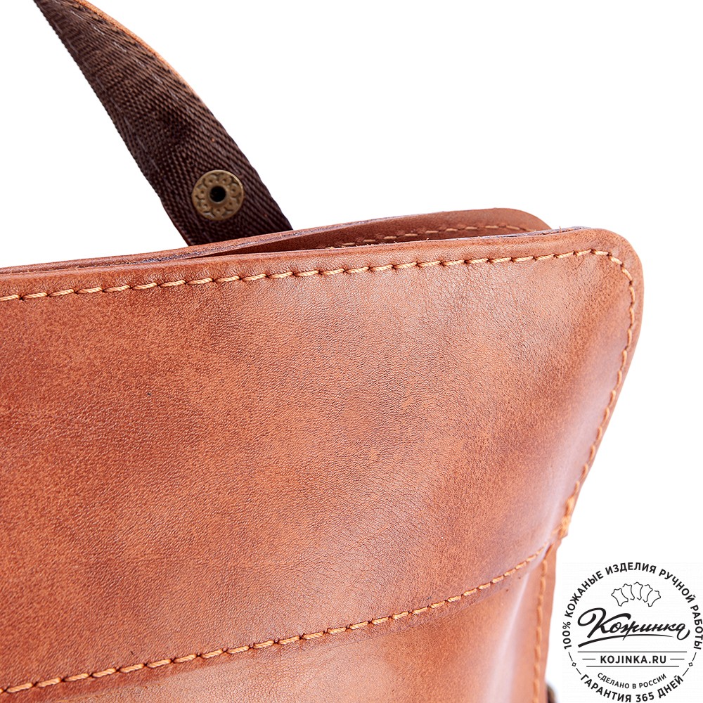 Женский кожаный рюкзак "Салоники" (рыжий)