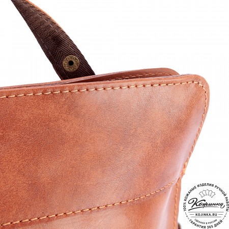 Женский кожаный рюкзак "Салоники" (рыжий)