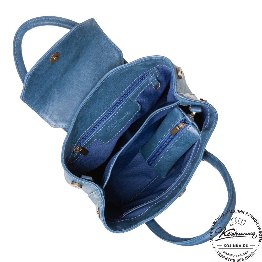 Женская кожаная сумка "Ванесса" (синяя)