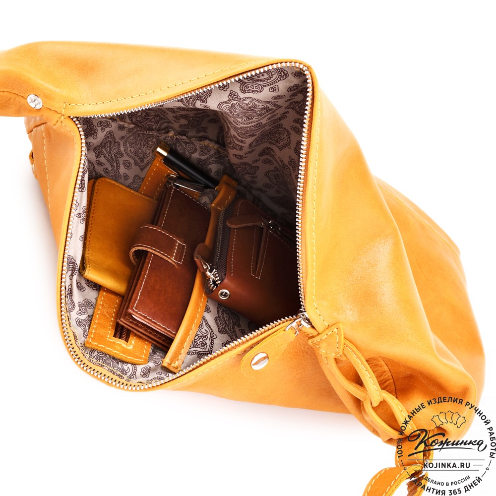 Кожаный рюкзак "Африка" (жёлтый)