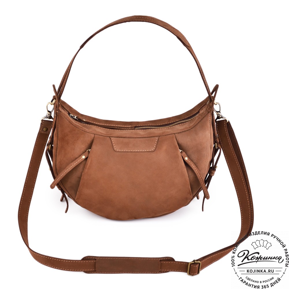 Женская кожаная сумка "Техас" (коричневый нубук)