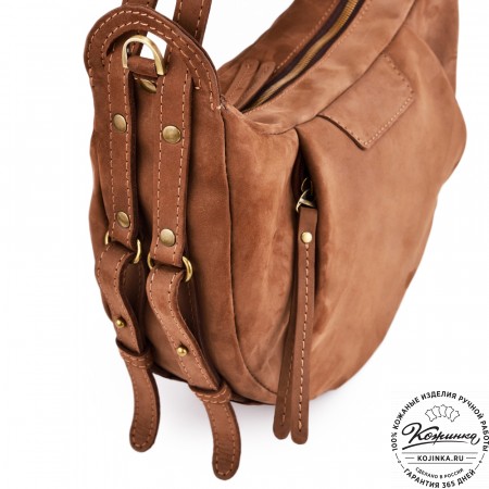 Женская кожаная сумка "Техас" (коричневый нубук)