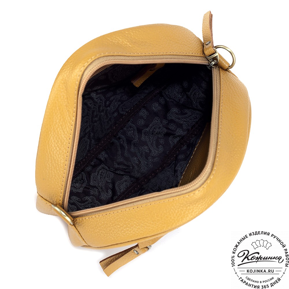 Женская кожаная сумка "Дарья" (охра)