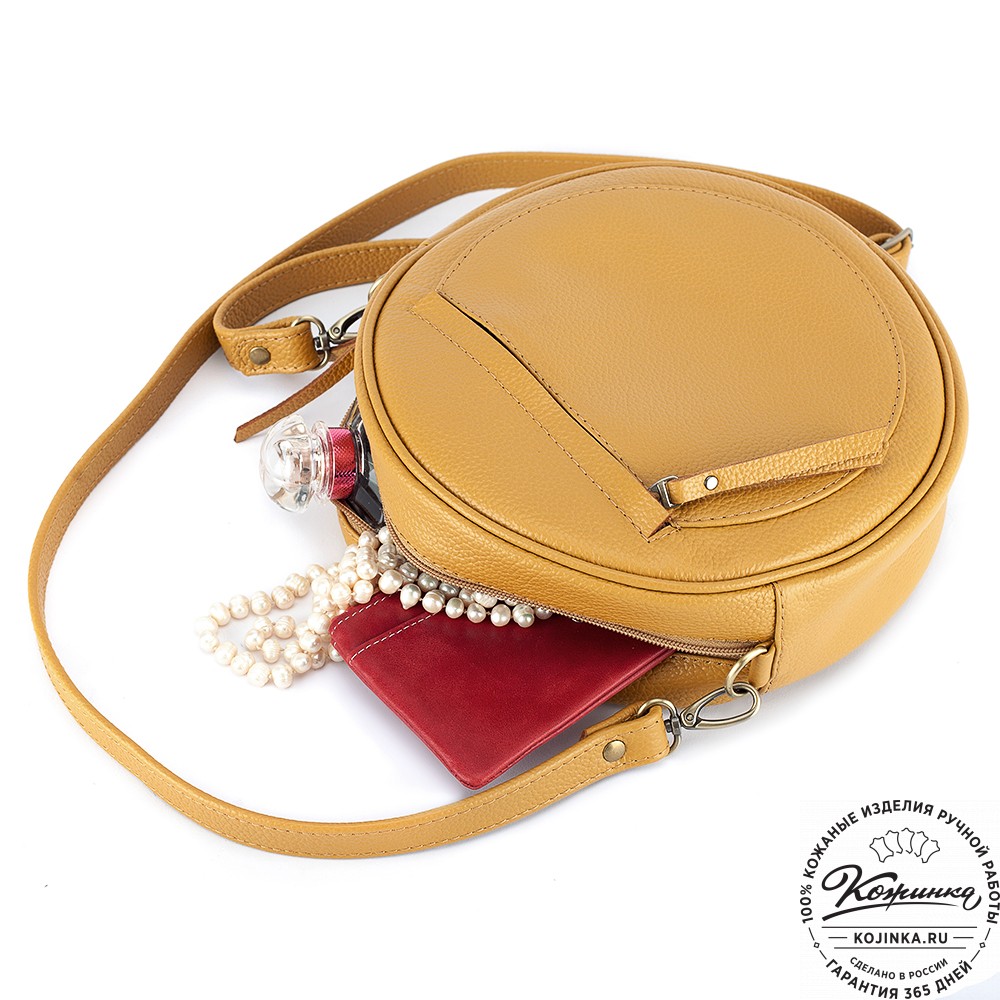 Женская кожаная сумка "Дарья" (охра)