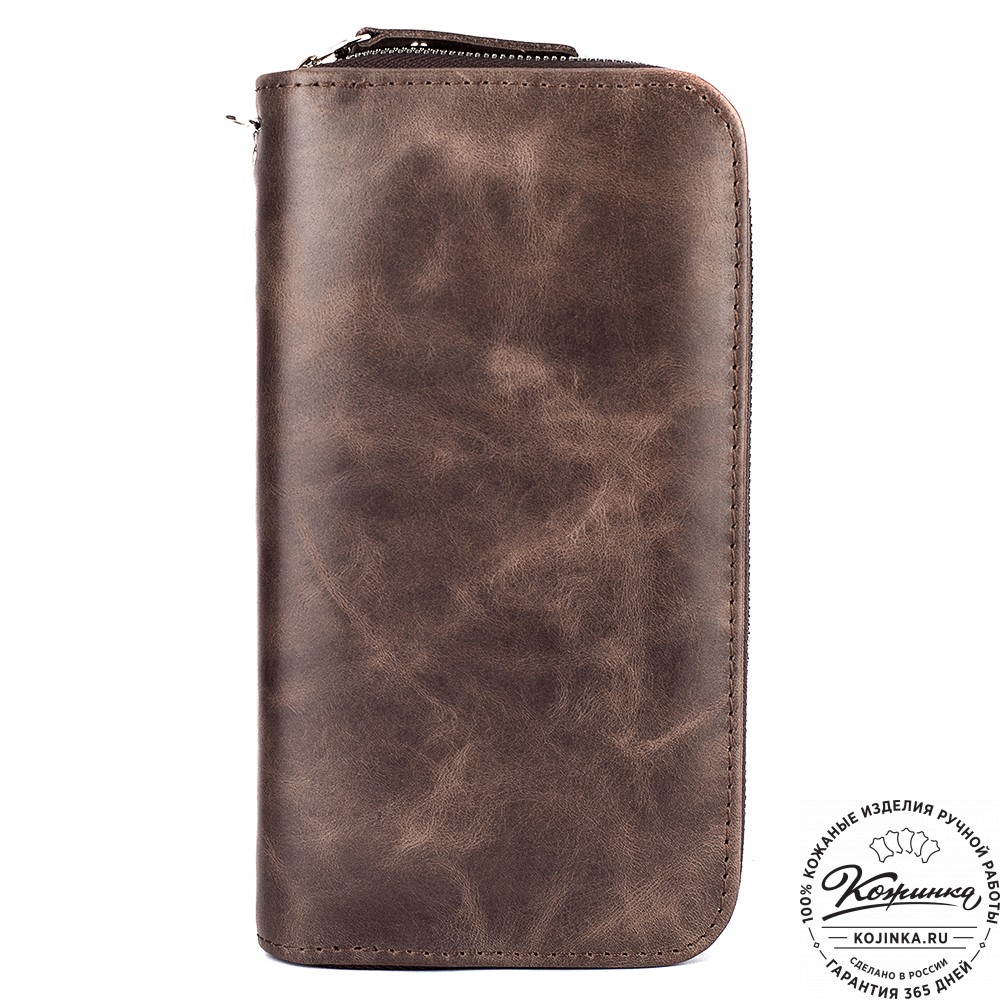 Кожаный клатч "Льюис" (тёмно-коричневый антик) 